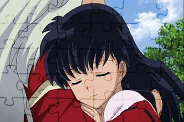 inuyasha abraza a kagome de haber regresado