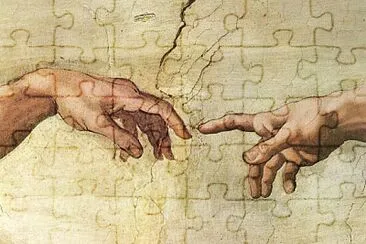 God and Adam 's hands jigsaw puzzle