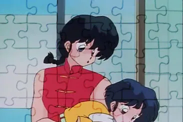 ranma sostiene a akane de la cintura ranma 1/2