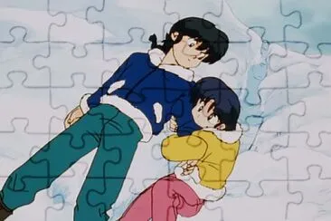 פאזל של akane agarra a ranma del brazo ranma 1/2