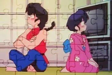 ranma y akane se sonrojan por abrazarse ranma 1/2