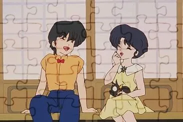 ranma y akane sonrien juntos ranma 1/2