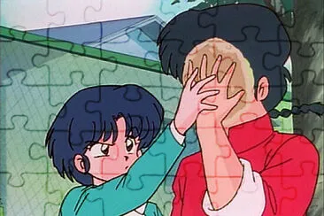 פאזל של akane le tira un pan en la cara a ranma ranma 1/2