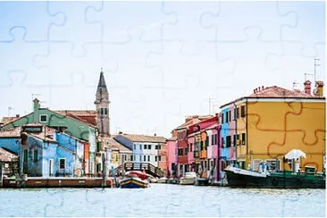 פאזל של Burano Italie ombres sur le canal