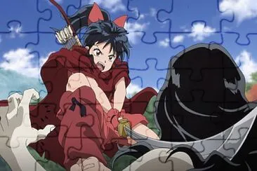 moroha trata de sacar su espada hanyo no yashahime jigsaw puzzle