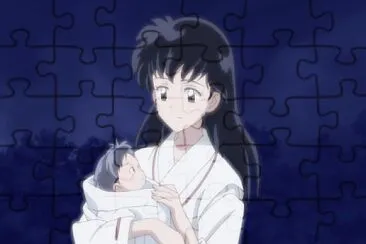 פאזל של kagome carga a su hija moroha hanyo no yashahime