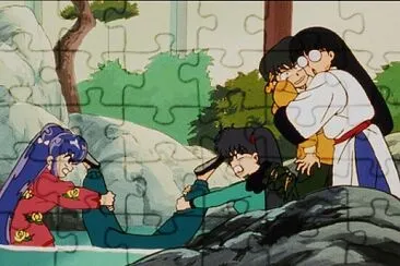 mouse abraza a ryoga y las chicas jalan a ranma de la pierna ranma 1/2