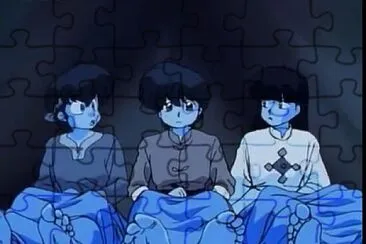 ryoga, ranma y mouse se despiertan ranma 1/2 jigsaw puzzle