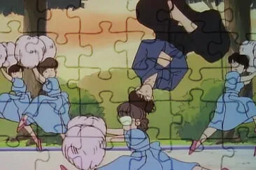 kuno choca cabeza con mariko ranma 1/2 jigsaw puzzle