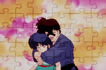 פאזל של kuno abraza a akane con una X en la cara ranma 1/2