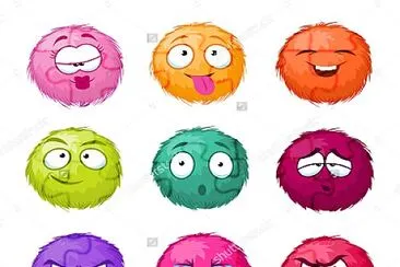 Puff ball funny faces