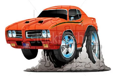 פאזל של 1970â€™s style muscle car cartoon