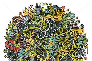 hand drawn Electric cars illustration jigsaw puzzle