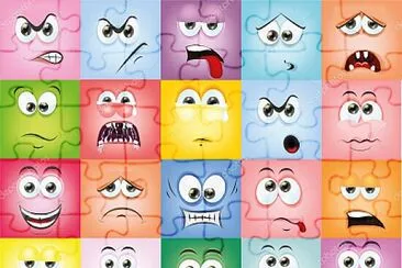 פאזל של cartoon-faces-with-emotions