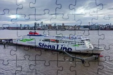 A Stena Line Irish sea ferry berthed in Liverpool