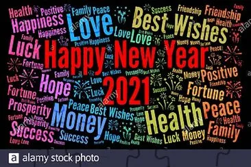 happy new year 2021 word cloud