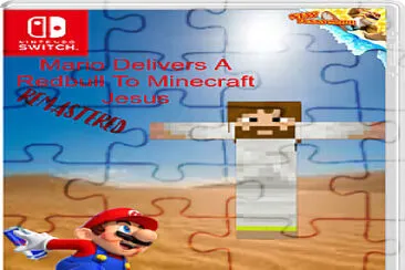 Merio delivers a red bull to minecraft Jesus jigsaw puzzle