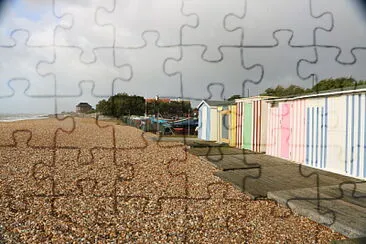 Beach Huts, Bognor Regis, U.K. jigsaw puzzle