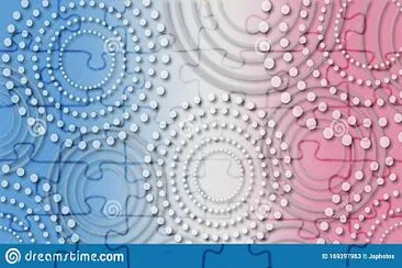 פאזל של blue white pink circles dots