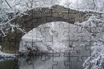 Pont sur le Cerou en hiver, Salles, Tarn