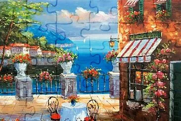 Modern Mediterranean Landscape-Oil Painting-