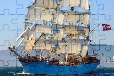 פאזל של Statsraad Lehmkuhl, a tall sailing ship originally