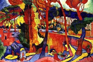 derain arbre jaune et rouge