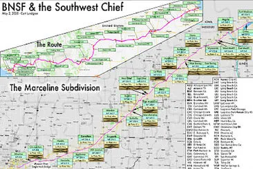 Amtrak  "SWC " route map