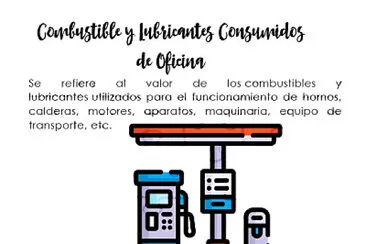 Combustibles y lubricantes consumidos de oficina