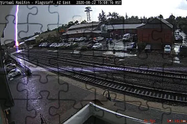 Flagstaff,AZ/USA Amtrak Depot LIGHTNING Strike jigsaw puzzle