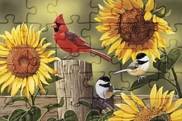 פאזל של Sunflowers and Songbirds