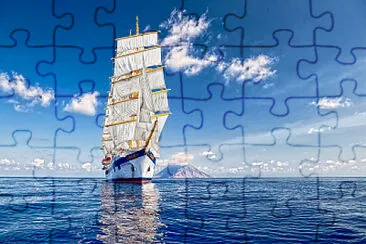 White ship jigsaw puzzle