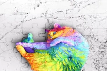 פאזל של Colorful Cat