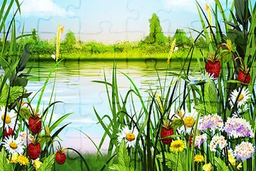 lago y flores jigsaw puzzle