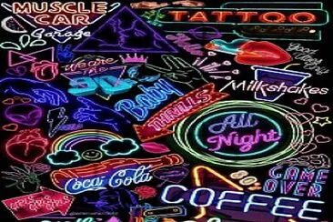 neon signs 90s inspired