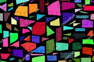 different geometric shapes of different colors