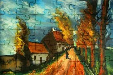 Vlaminc chemin rouge jigsaw puzzle