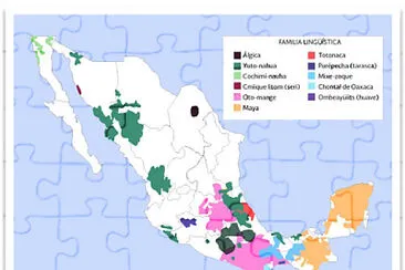 Mapa de lenguas indígenas en México jigsaw puzzle