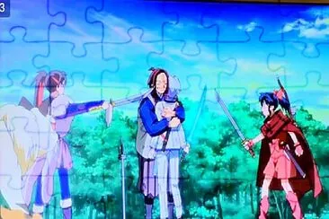 setsuna y moroha ven a riku abrazando a towa hanyo no yashahime jigsaw puzzle