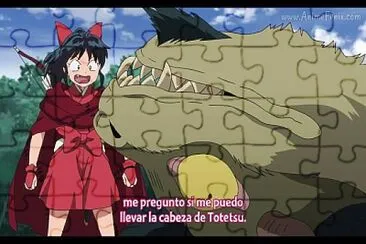 moroha mira y se alegra por la cabeza de totetsu hanyo no yashahime