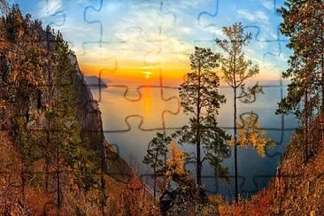 Paisaje y Lago Baikal-Rusia jigsaw puzzle