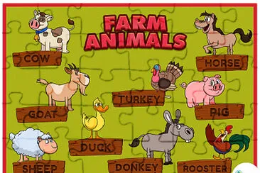 Animales de la granja en inglés jigsaw puzzle