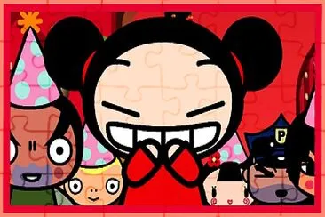 pucca se alegra por su regalo ya que es garu pucca jigsaw puzzle