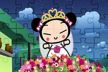 pucca busca a garu en las flores pucca