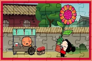 pucca trae una planta al puesto de ssoso pucca jigsaw puzzle