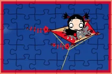 garu esta volando en la cometa de pucca pucca jigsaw puzzle