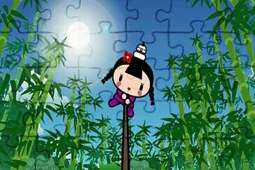 ching intenta esquivar los ataques de tobe pucca