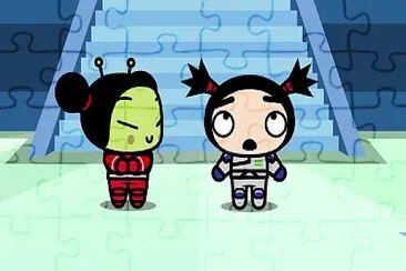 פאזל של pucca mira a garu confundido pucca