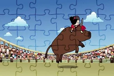 pucca monta a un toro pucca jigsaw puzzle