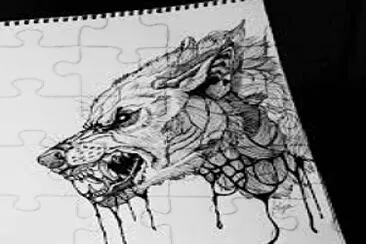 wolf zombie drawing